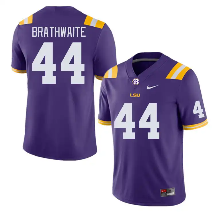 Men's LSU Tigers Christian Brathwaite #44 Purple NCAA Football Jersey